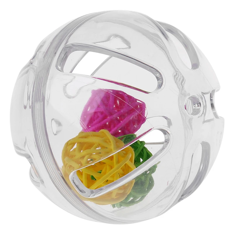 Pet Parrot Chew Toy Acrylic Foraging Ball with Balls Inside Bird Cage Hanging Toys Birds Supplies C42 thumbnail 4