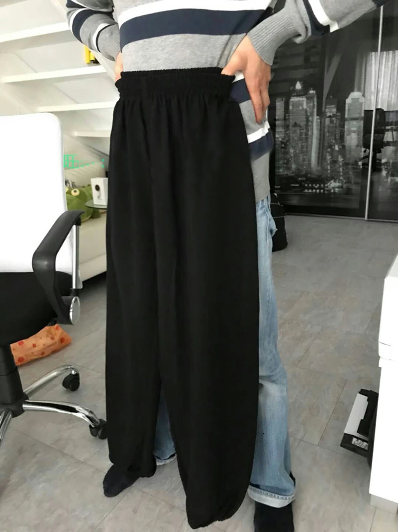 Men Women Tai Chi Trousers Cotton Black Martial Art Training Pants Taekwondo Karate Judo Chinese Kung Fu Trousers For 95cm-185cm thumbnail 2