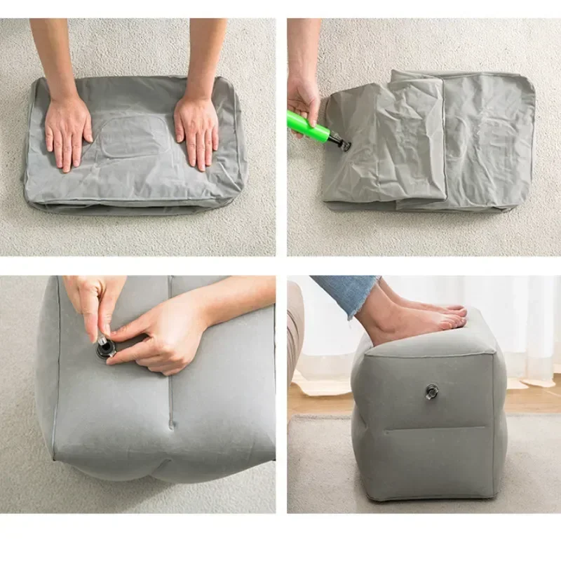 Flight Sleeping Footrest Rest Pillow On Airplane Car Bus Adjustable Kids Inflatable Travel Sleep Resting Pillows   WJ529 thumbnail 6
