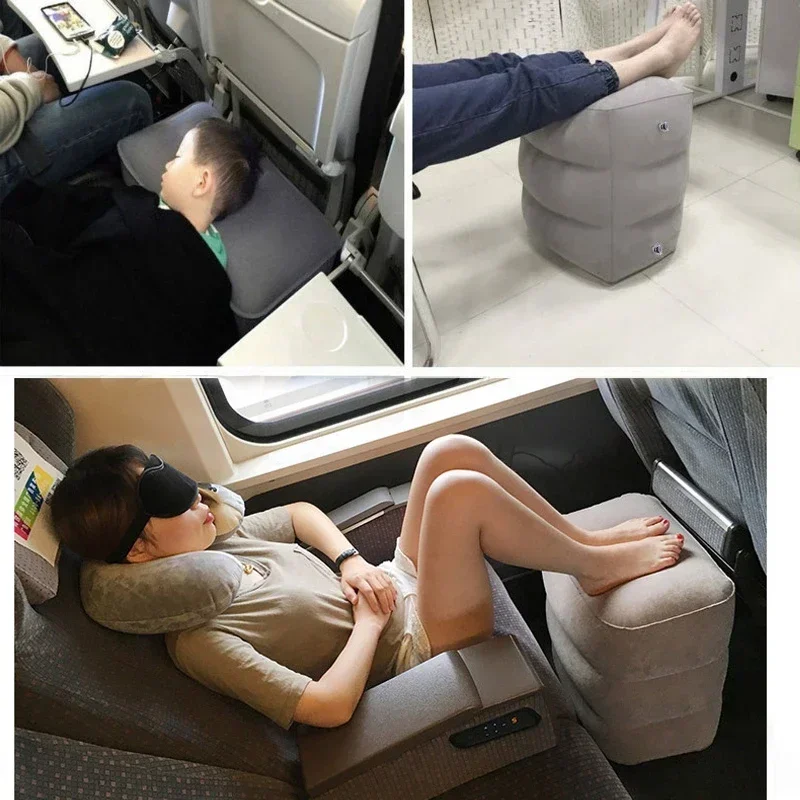 Flight Sleeping Footrest Rest Pillow On Airplane Car Bus Adjustable Kids Inflatable Travel Sleep Resting Pillows   WJ529 thumbnail 5