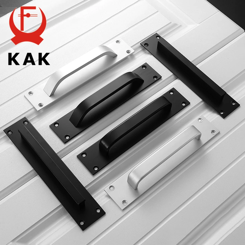 KAK Fashion Black Cabinet Handles Aluminum Alloy Kitchen Door Handles Cupboard Pulls Drawer Knobs Furniture Room Door Hardware thumbnail 3
