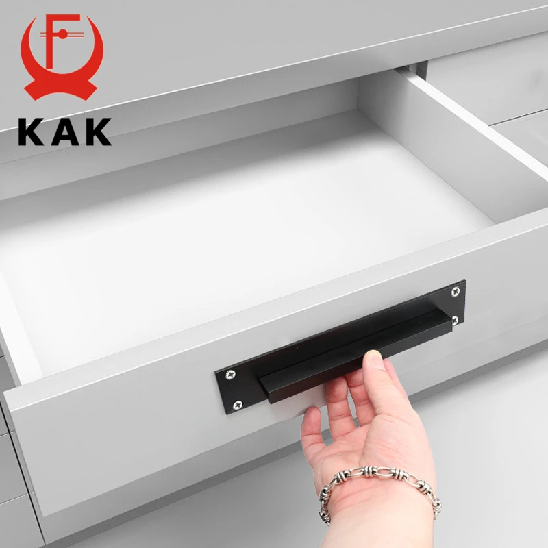 KAK Fashion Black Cabinet Handles Aluminum Alloy Kitchen Door Handles Cupboard Pulls Drawer Knobs Furniture Room Door Hardware thumbnail 4