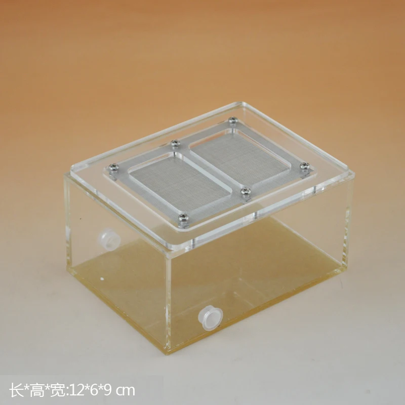 Acrylic with lid feeding box Feeding box Spider box Kun reptile box Ant nest Ant 12*6*9 cm breeding insect breeding box thumbnail 2