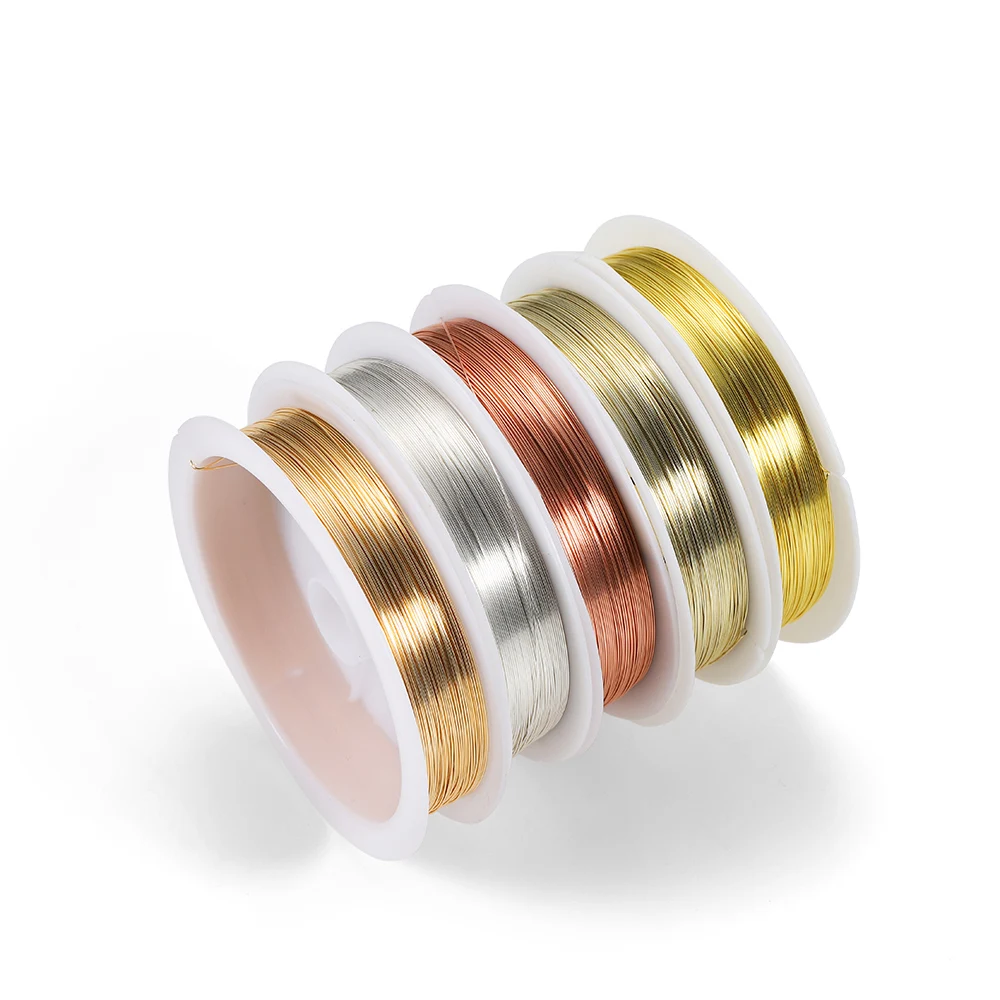1Roll Gold Color Copper Wire 0.2/0.3/0.4/0.5/0.6/0.7/0.8/1.0mm Beading Cord DIY for Jewelry Making Accessories Wholesale thumbnail 6