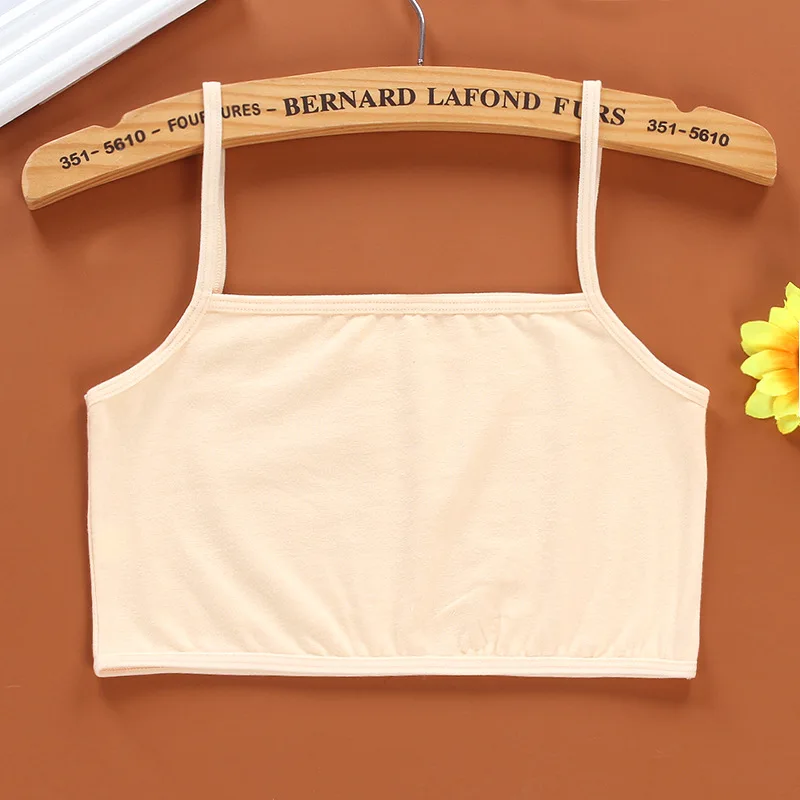4Pc/Lot Kids Underwear 100% Cotton Girls Tank Top Candy Color Undershirt Girls Singlet Baby Camisole Bra Tops Sport thumbnail 3