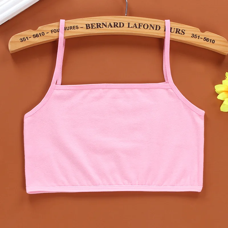 4Pc/Lot Kids Underwear 100% Cotton Girls Tank Top Candy Color Undershirt Girls Singlet Baby Camisole Bra Tops Sport thumbnail 2