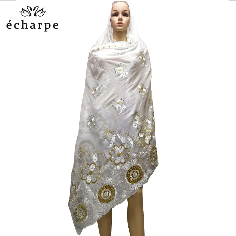 African women hijab scarf,Hollow cotton embroidered scarf,Shawl Comfortable Soft, 210 * 110 cm EC188 thumbnail 5