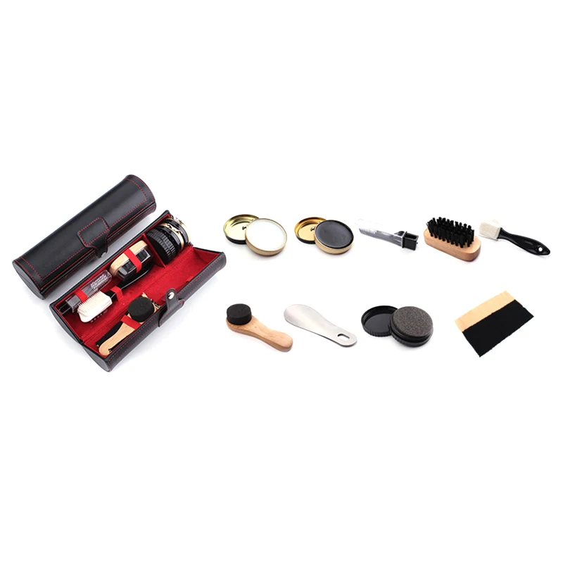 1 Set Leather Shoes Polish Set Brush Cleaning Kit Keep Shiny Clean Tools for Leather Shoes Care Kit Portable For Boots Sneakers thumbnail 6
