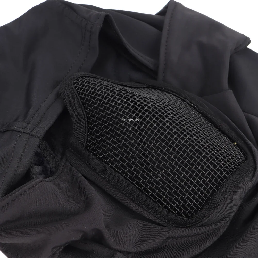 Hunting Protective Headgear Tactical Balaclava Cap Combat Half Face Steel Mesh Airsoft Paintball Masks thumbnail 4