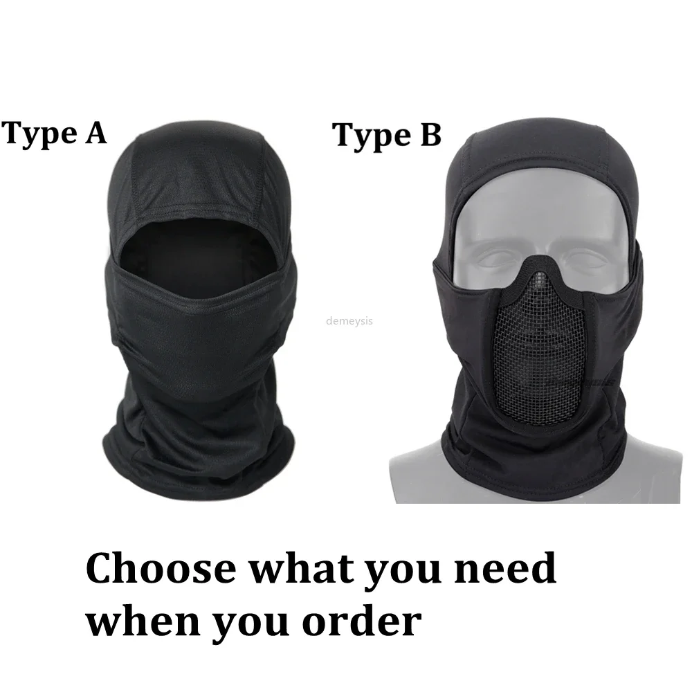 Hunting Protective Headgear Tactical Balaclava Cap Combat Half Face Steel Mesh Airsoft Paintball Masks thumbnail 2