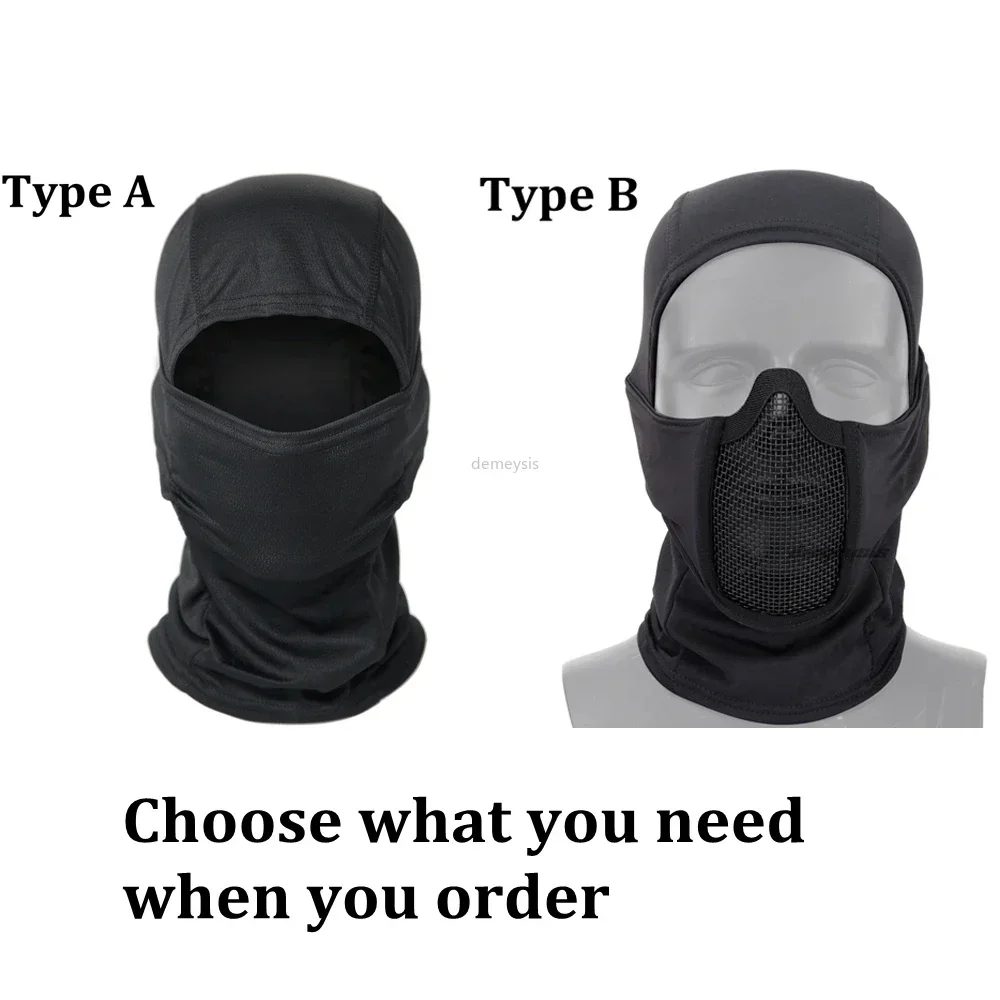 Tactical Full Face Mask Balaclava Cap Motorcycle  Airsoft Paintball Headgear Metal Mesh Hunting Protective Mask thumbnail 2