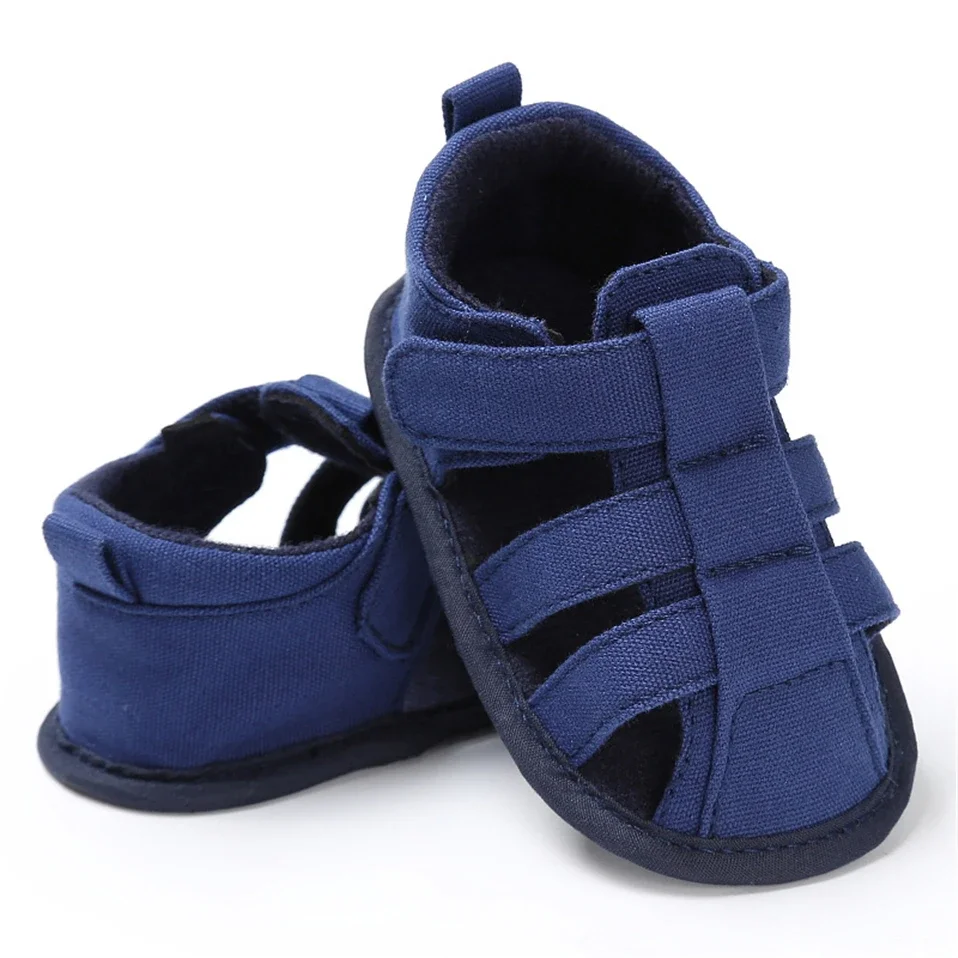 Soild Summer Sandals For Boys Toddler Infant Newborn Kids Baby Boys Canvas Soft Sole Crib Shoes Fashion Baby Shoes thumbnail 4