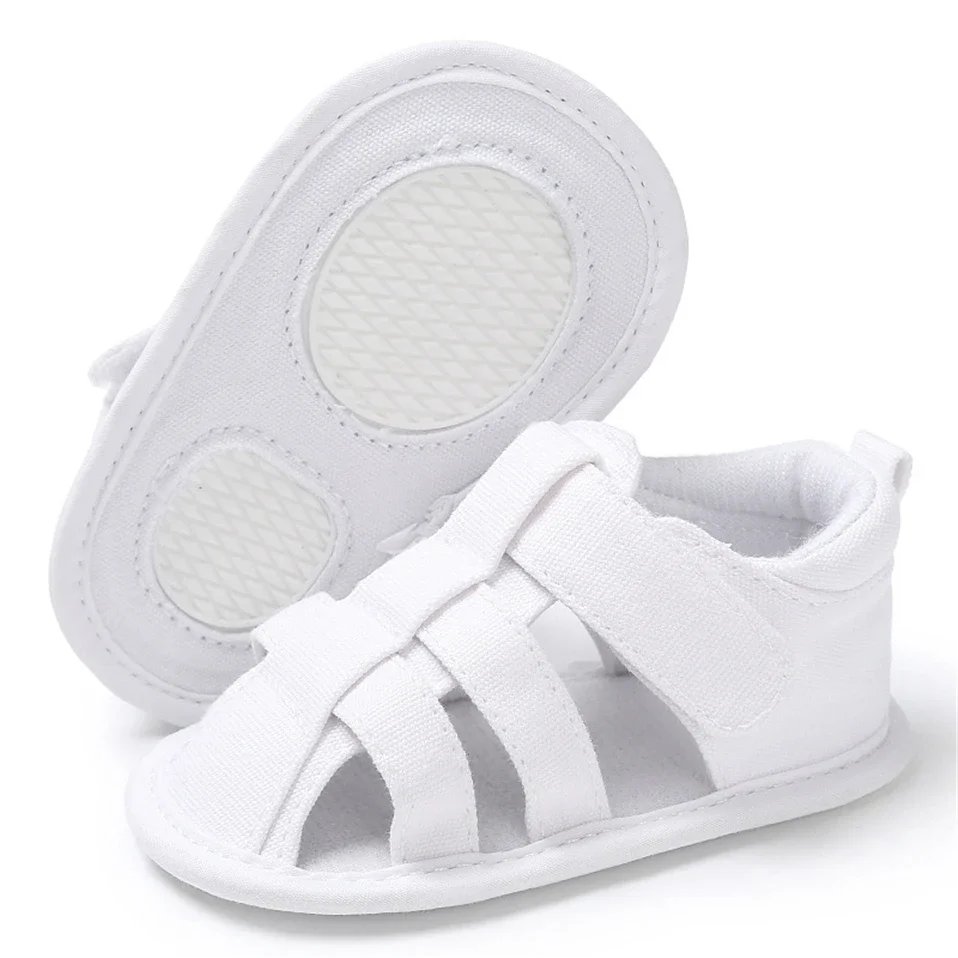 Soild Summer Sandals For Boys Toddler Infant Newborn Kids Baby Boys Canvas Soft Sole Crib Shoes Fashion Baby Shoes thumbnail 6