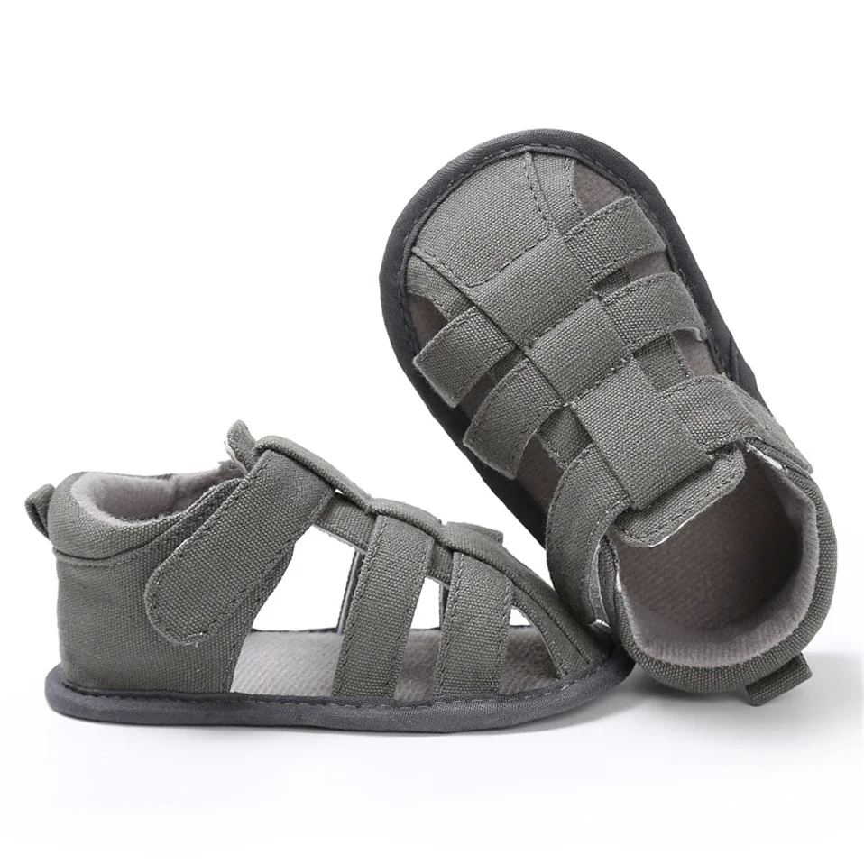 Soild Summer Sandals For Boys Toddler Infant Newborn Kids Baby Boys Canvas Soft Sole Crib Shoes Fashion Baby Shoes thumbnail 2