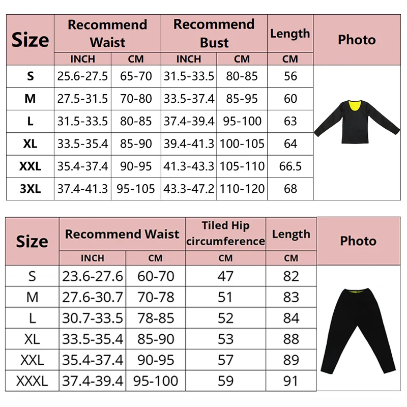 CXZD Hot Thermo Body Shaper Slimming Long Sleeve Shirt + Pant Workout Sweat Sauna Suit Neoprene shapewear Bodysuit Weight Loss thumbnail 6