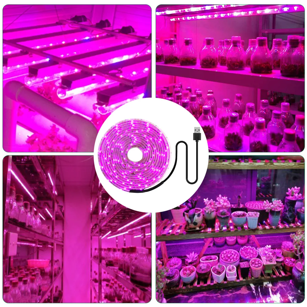 LED Grow Light Full Spectrum 5V USB Grow Light Strip 2835 LED Phyto Lamps For Plants Greenhouse Hydroponic Growing 0.5M 1M 2M 3M thumbnail 5