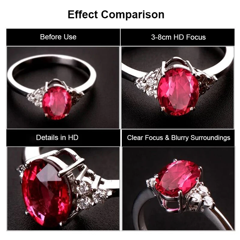 37MM 15X Macro Lens 4K HD Professional Photography Phone Camera Lens for Eyelashes Diamond Jewelry 30X Macro Lens for Smartphone thumbnail 6