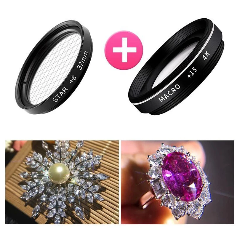 37MM 15X Macro Lens 4K HD Professional Photography Phone Camera Lens for Eyelashes Diamond Jewelry 30X Macro Lens for Smartphone thumbnail 5