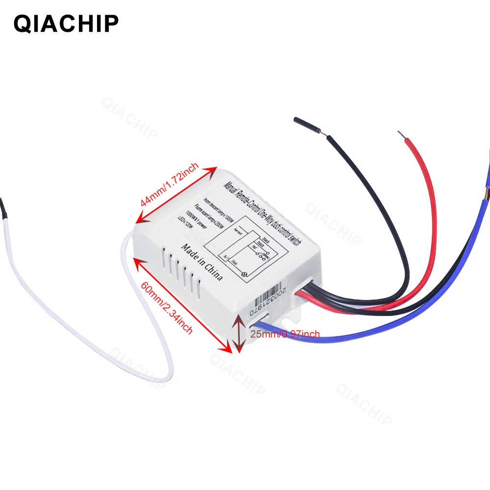 QIACHIP 1/2/3 Way ON/OFF 220V Remote Control Switch Lamp Light Digital Wireless Wall Remote Control Switch Receiver Transmitter thumbnail 2