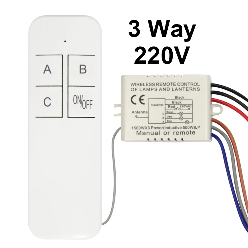QIACHIP 1/2/3 Way ON/OFF 220V Remote Control Switch Lamp Light Digital Wireless Wall Remote Control Switch Receiver Transmitter thumbnail 6