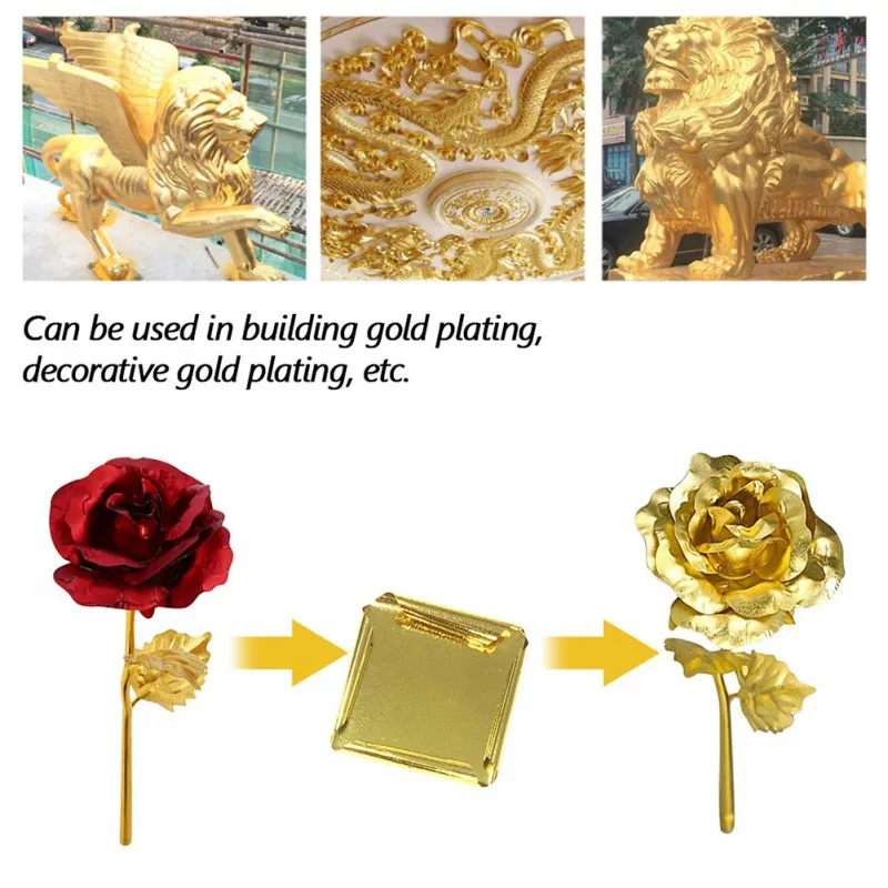 20/60 PCS 8x8cm Practical K Pure Shiny Gold Leaf for Gilding Funiture Lines Wall Crafts Handicrafts Gilding Decoration thumbnail 3