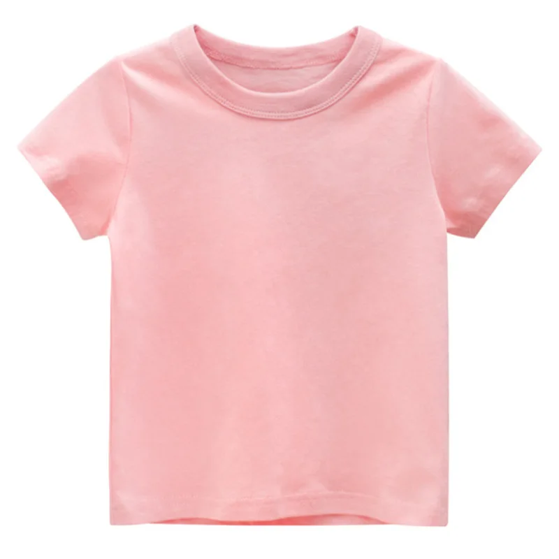 Kids Solid T Shirt Tops for Child Boys Girls Baby Toddler Blank Cotton Clothes White T-shirts Children Summer Tees Short Sleeve thumbnail 3
