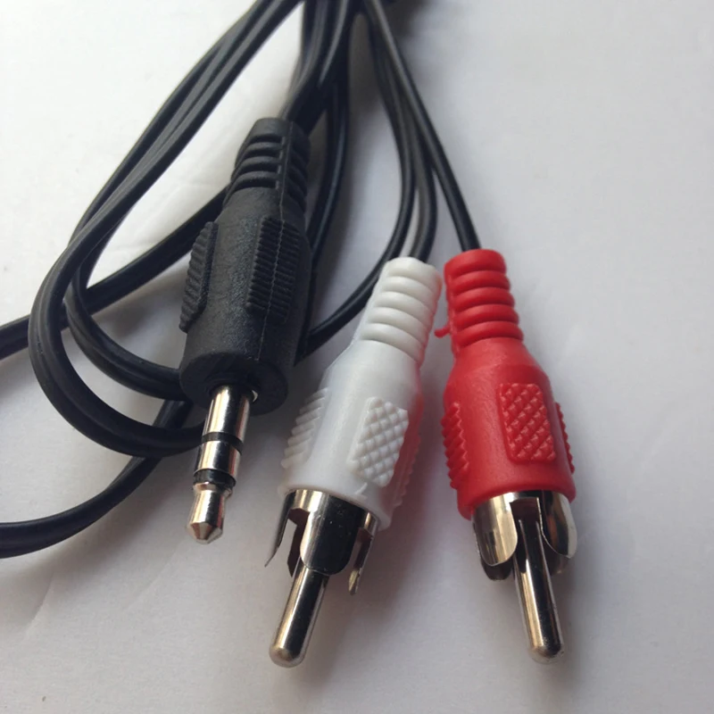 1m 3.5mm Jack Aux to 2 RCA Audio Video Cable Stereo Y Splitter Cable AV Adapter 2RCA Cord Wire For PC DVD TV VCR Speakers Camera thumbnail 3