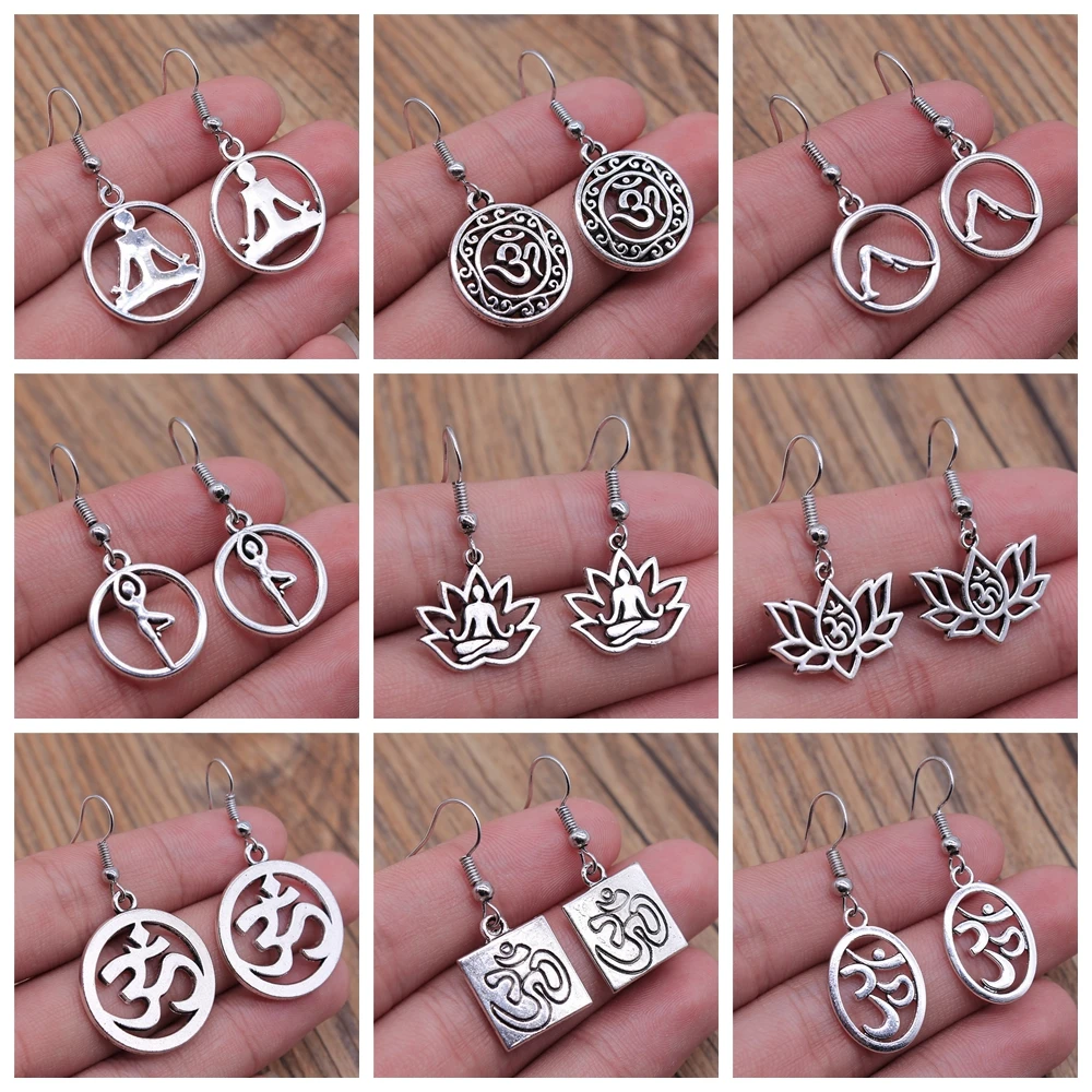 Om Sign Yoga Symbol Earring Yoga Om Symbol Zen Buddhism Glass Earrings For Women Jewellery thumbnail 4