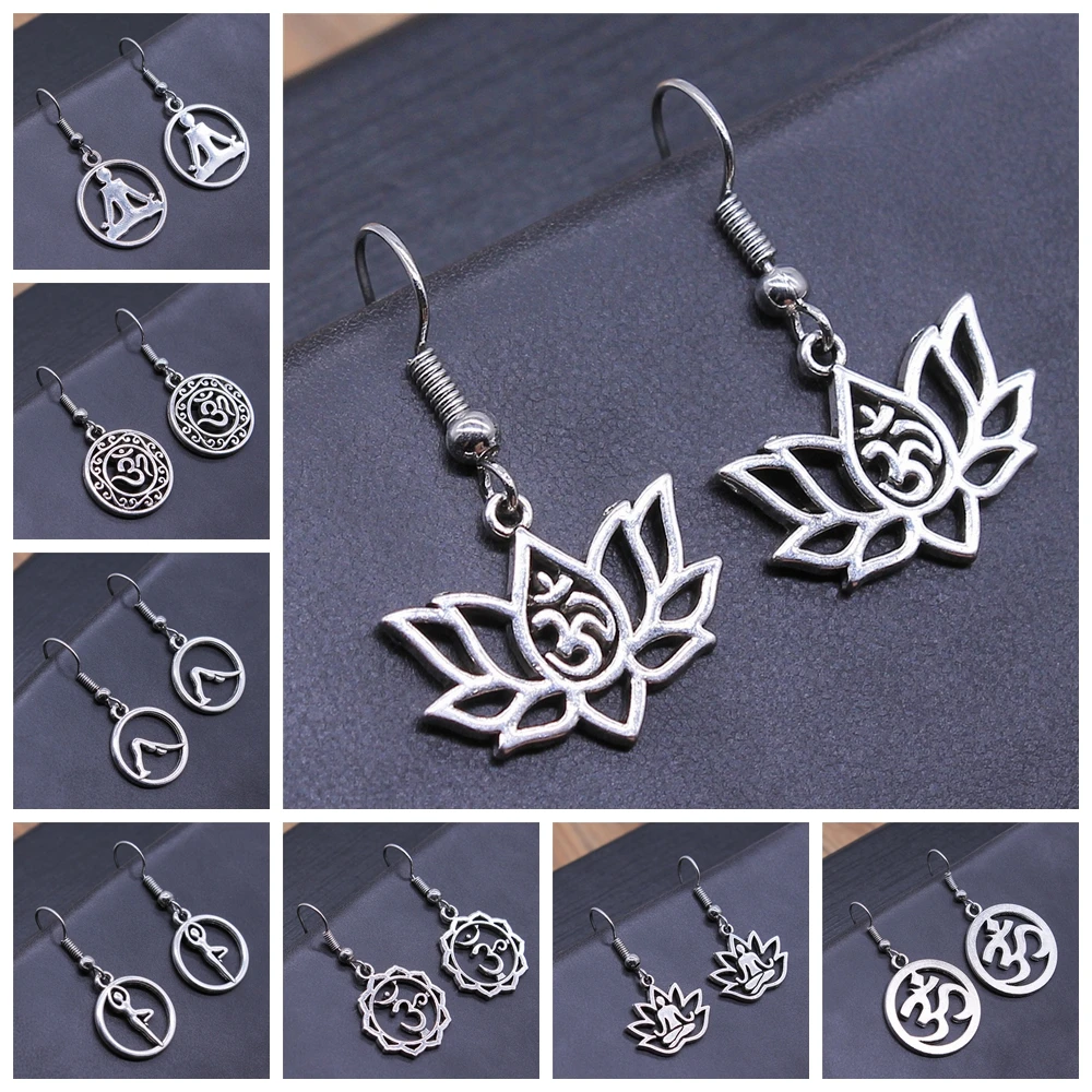 Om Sign Yoga Symbol Earring Yoga Om Symbol Zen Buddhism Glass Earrings For Women Jewellery thumbnail 2