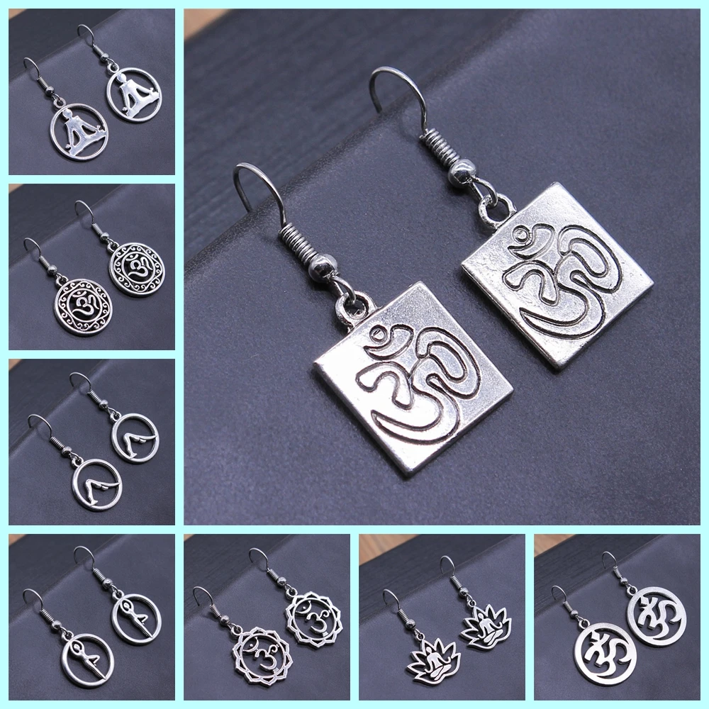 Om Sign Yoga Symbol Earring Yoga Om Symbol Zen Buddhism Glass Earrings For Women Jewellery thumbnail 3