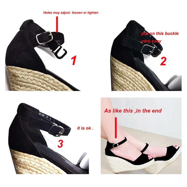 01 Espadrilles Women Wedges Peep Toe Sandals Platform Ankle Strap High Heel Shoes Female Pumps Beach Wedding Ladies Sandals thumbnail 5