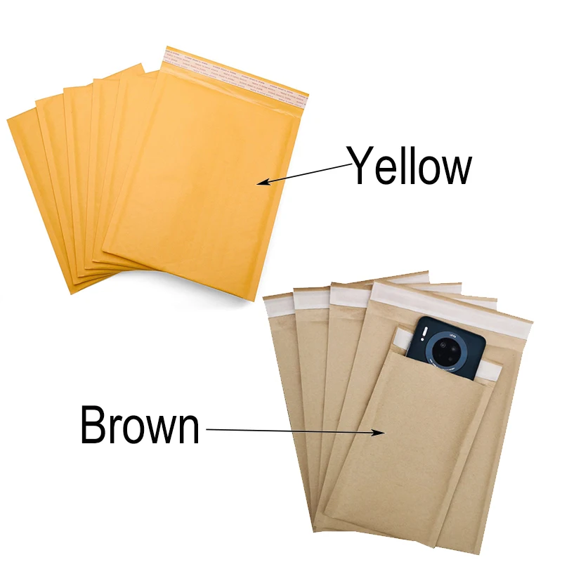 10PCS/15 sizes Kraft Bubble Envelopes Paper Padded Mailers Shipping Packaging Envelope Mailing Courier Postal Storage Encelopes thumbnail 5