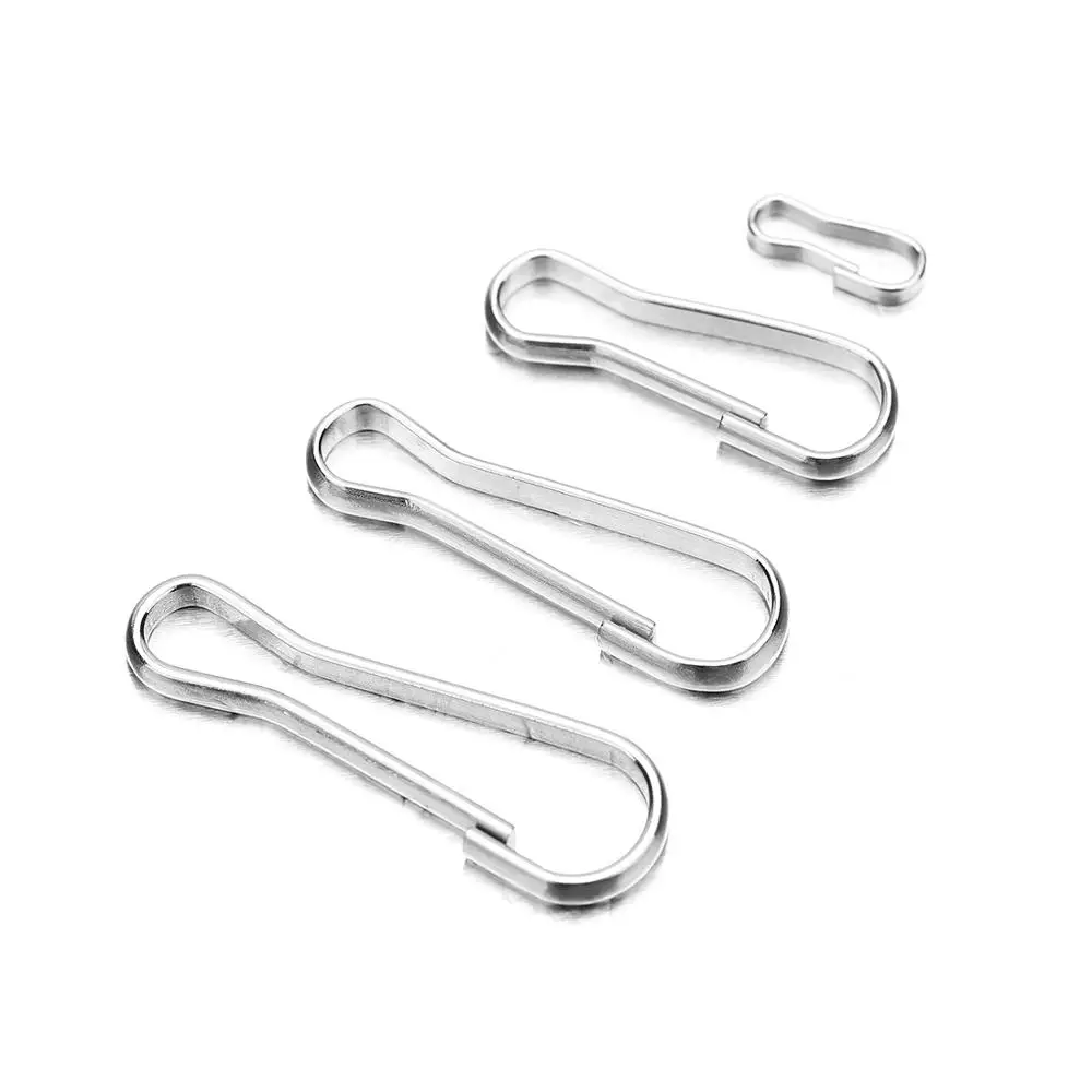 30/50pcs Stainless Steel Snap Spring Clip Hooks Rings Buckle Keychain Lanyards Zipper Hanging Buckle Keychaine Keyring Accessory thumbnail 4