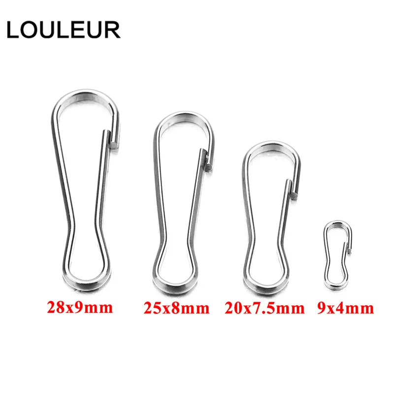 30/50pcs Stainless Steel Snap Spring Clip Hooks Rings Buckle Keychain Lanyards Zipper Hanging Buckle Keychaine Keyring Accessory thumbnail 2
