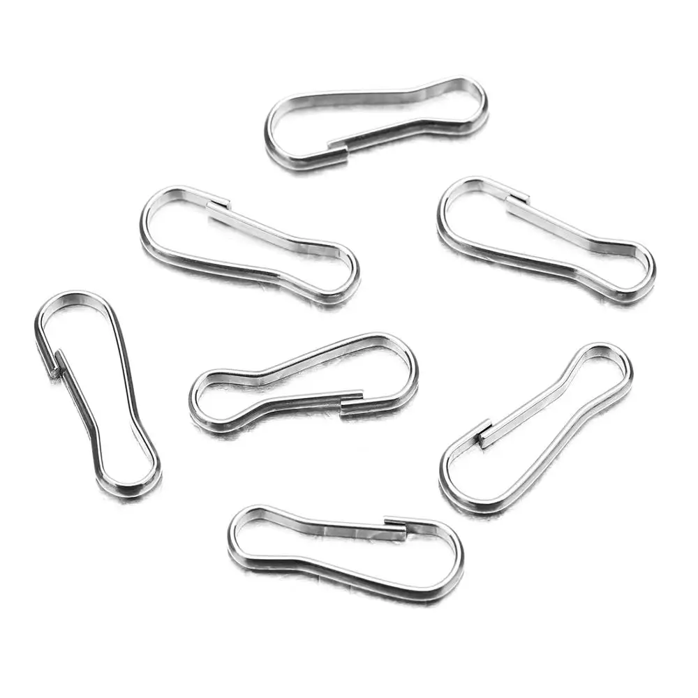 30/50pcs Stainless Steel Snap Spring Clip Hooks Rings Buckle Keychain Lanyards Zipper Hanging Buckle Keychaine Keyring Accessory thumbnail 5