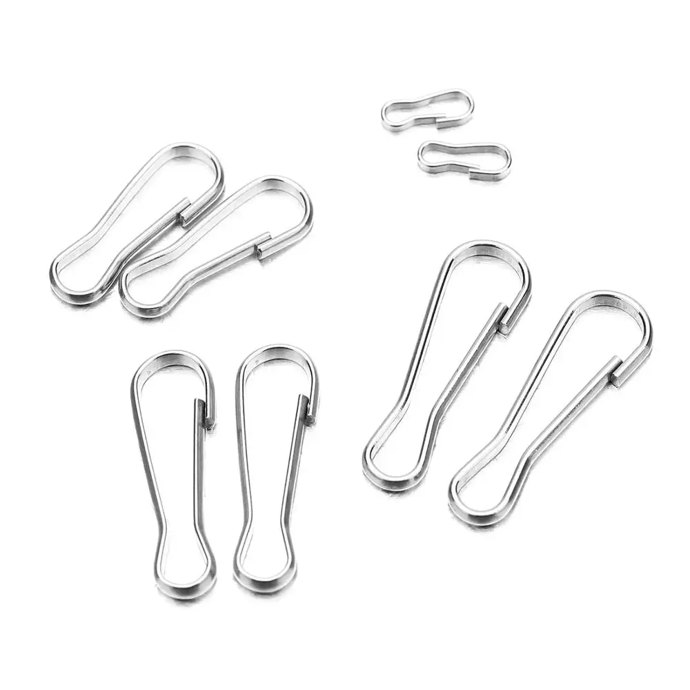 30/50pcs Stainless Steel Snap Spring Clip Hooks Rings Buckle Keychain Lanyards Zipper Hanging Buckle Keychaine Keyring Accessory thumbnail 6