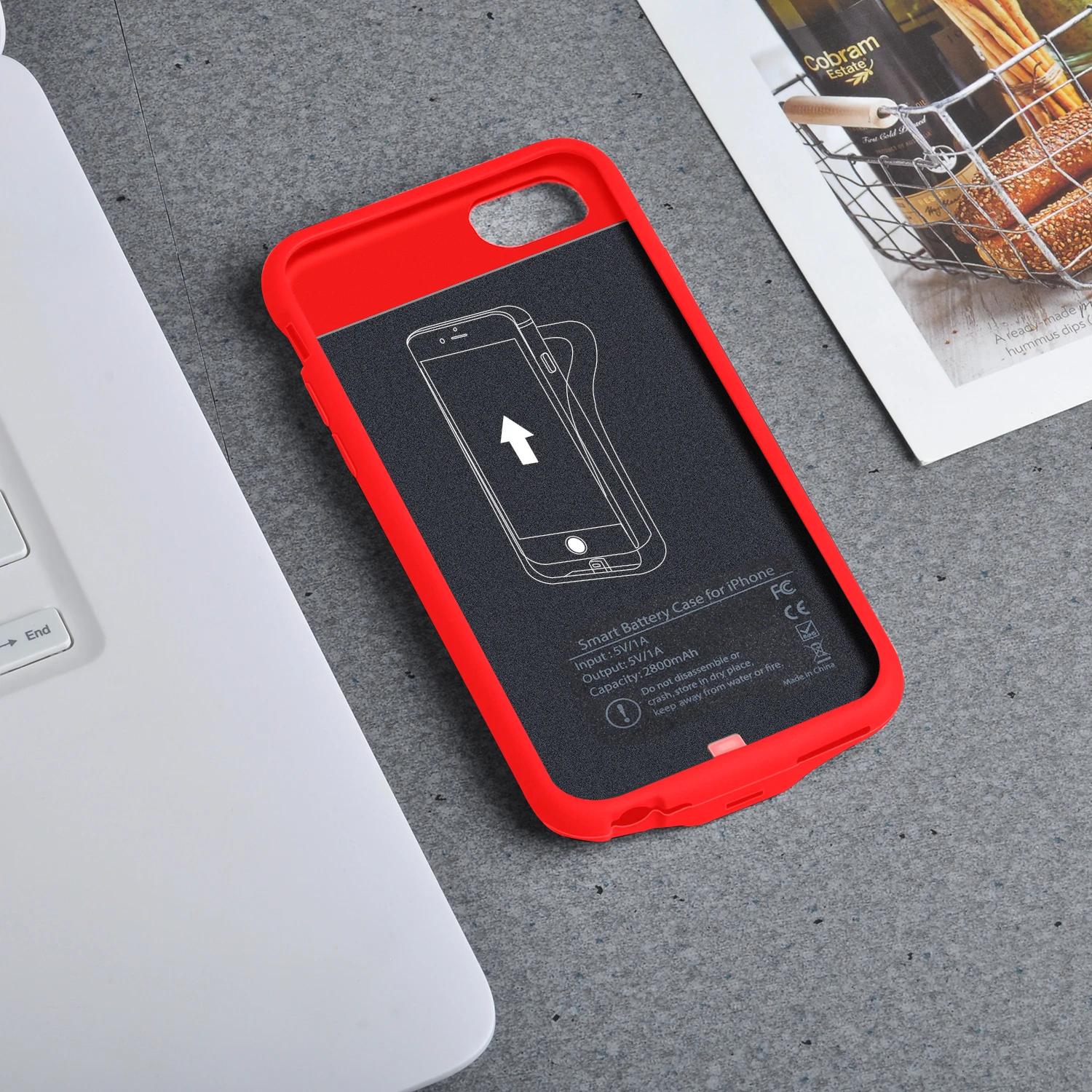 2800mAh Battery Charger Case for iPhone 6 6s 7 8 Power Bank Charging Ultra Slim External Back Pack thumbnail 5
