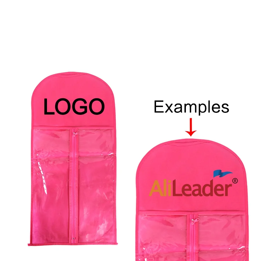 Alileader Best Quality Portable Wig Storage Bag With Hanger Package Suit Case Bag For Human Hair/Ponytail/Clips Hair Extensions thumbnail 2