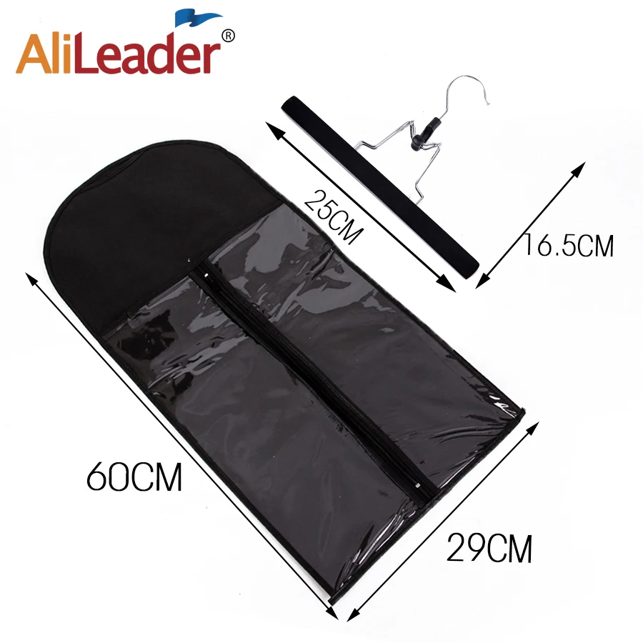 Alileader Best Quality Portable Wig Storage Bag With Hanger Package Suit Case Bag For Human Hair/Ponytail/Clips Hair Extensions thumbnail 4