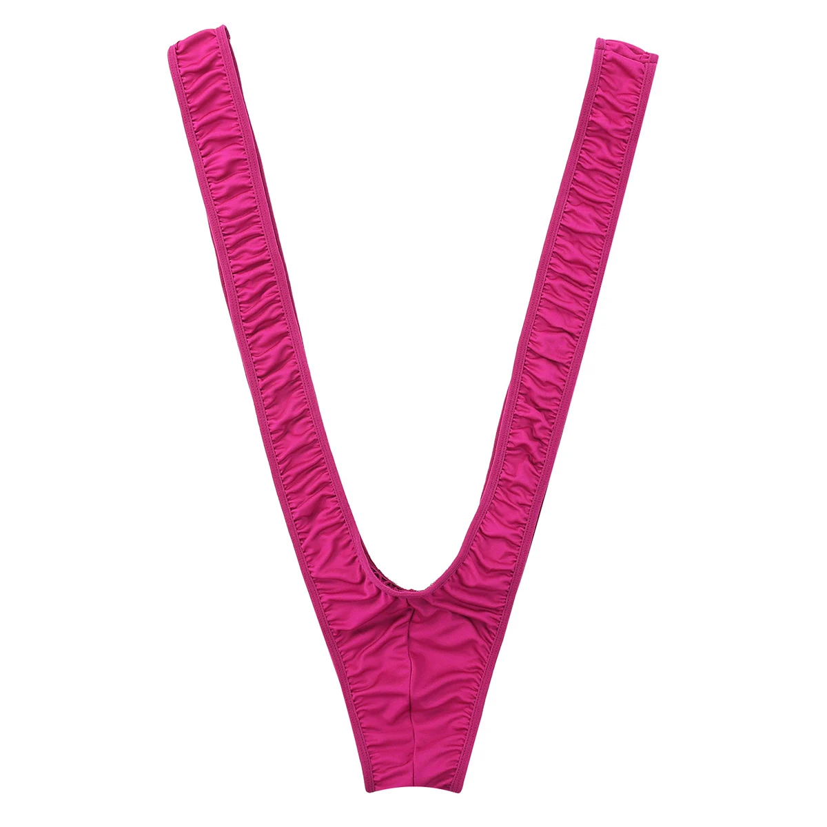 Sexy Men Mankini Thong Stretchy Open Deep V-shaped One-piece Swimsuit Bodysuit Male Lingerie Thong Swimwear Beach Wear Costume thumbnail 5