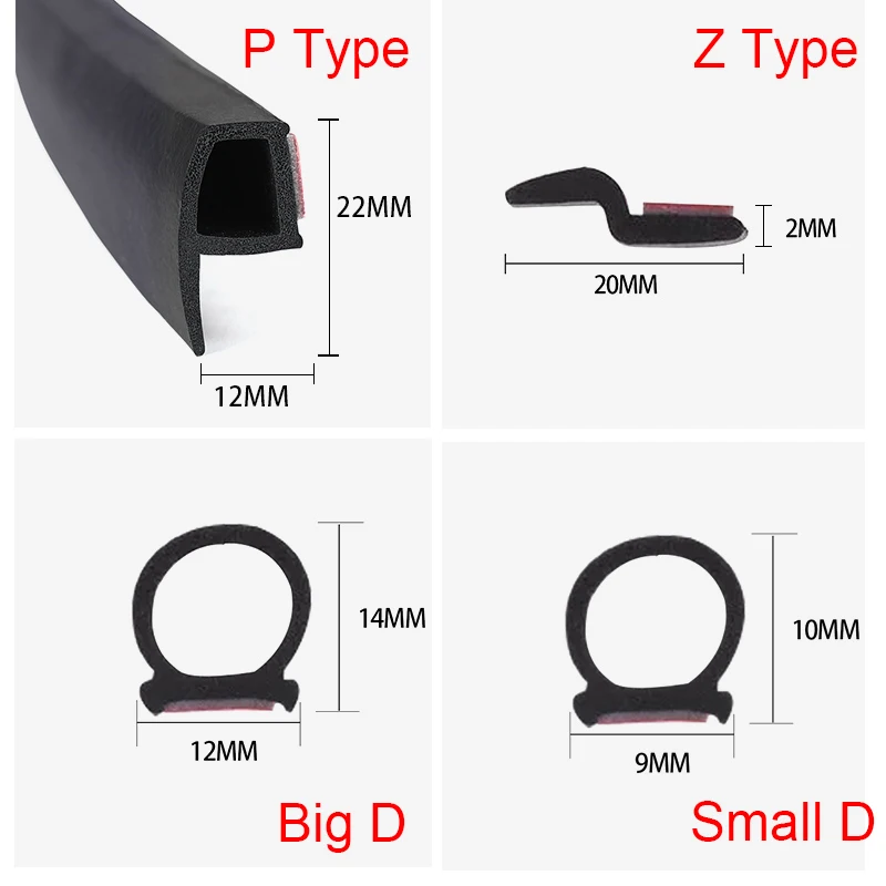 Car Door Seal Strip Auto Rubber Door Sealing Strips Car Door Protector Door Guard Noise Insulation Soundproof Z P D Type Seals thumbnail 2