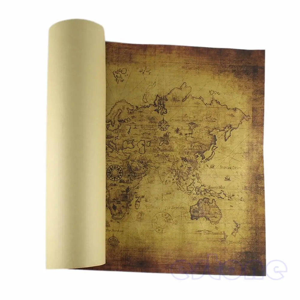 Large Vintage Style Retro Paper Poster Globe Old World Map Gifts 71x51cm thumbnail 5