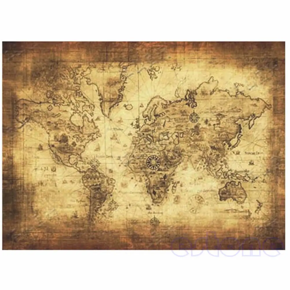 Large Vintage Style Retro Paper Poster Globe Old World Map Gifts 71x51cm thumbnail 2