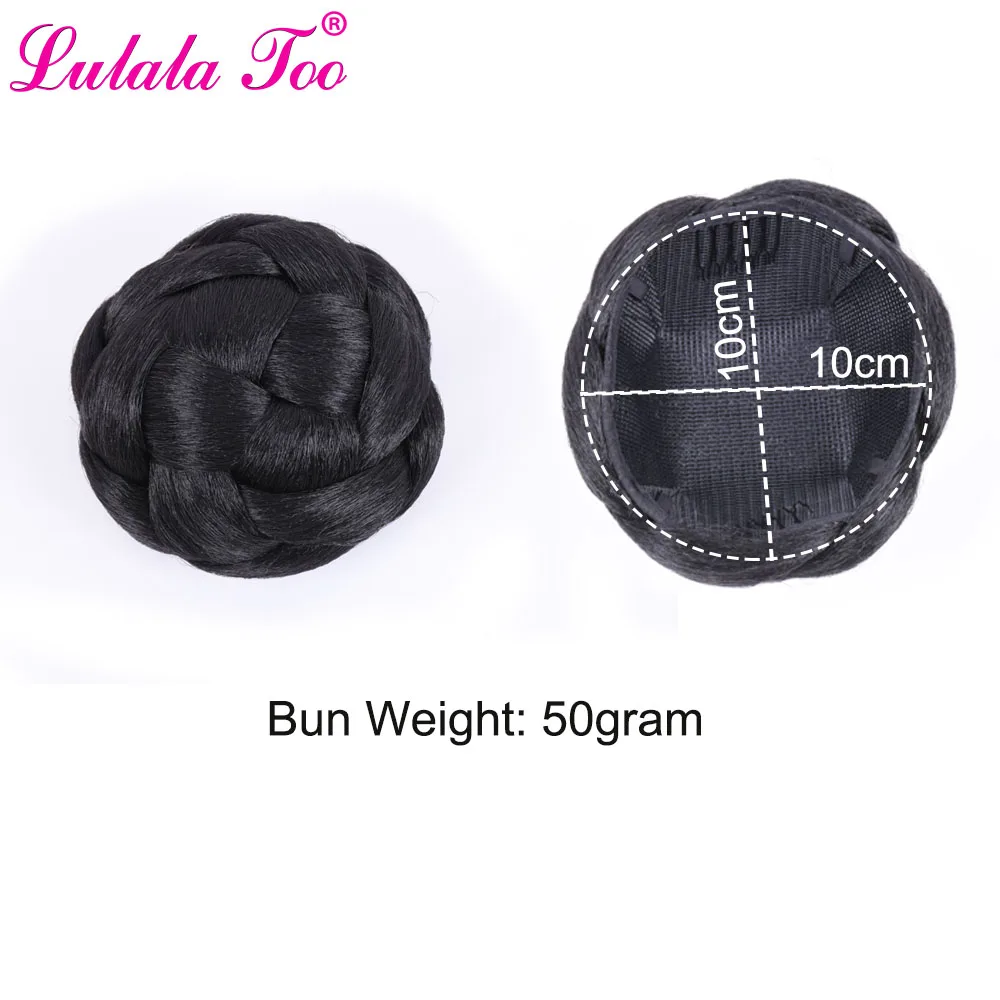 Synthetic Fake Hair Bun And Bang Set Heat Resistant Fiber Chignons HairPiece Ponytail Wig For Women Clip in Hair Extension thumbnail 3