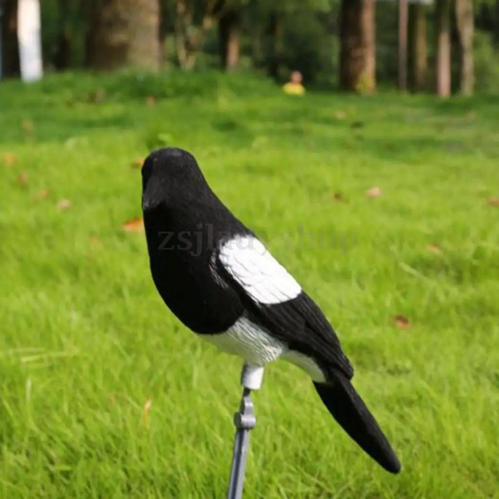 Vivid Plastic Magpie Decoy for Shooting Garden Pest Scarecrow Home Garden Lawn Decoration Weed Pest Control Magpie