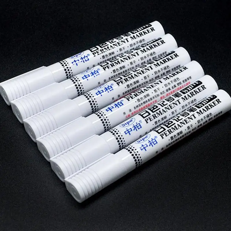 1pcs Metal Waterproof Permanent Marker Pen White Ink Blackboard Oily Supplies Teacher Pens For School Quick-drying Pen Mark T8Q7 thumbnail 3