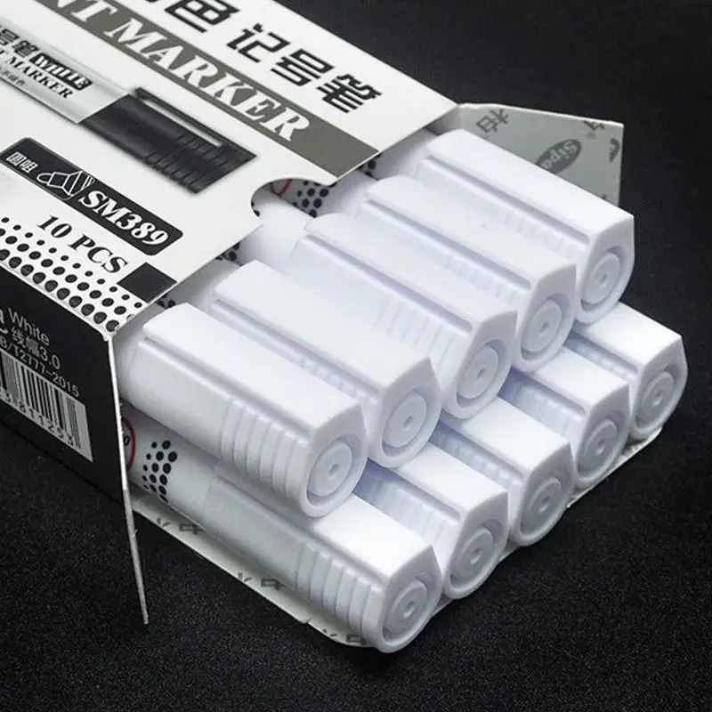 1pcs Metal Waterproof Permanent Marker Pen White Ink Blackboard Oily Supplies Teacher Pens For School Quick-drying Pen Mark T8Q7 thumbnail 5