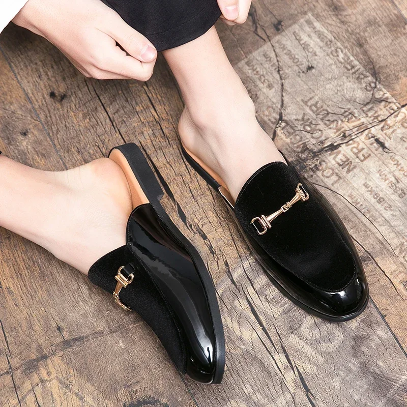Outdoor Men Breathable Half Shoes for Men Slide Slipper Brand Designer Italian Mens Casual Shoes Hot Sale Italian Loafers thumbnail 3