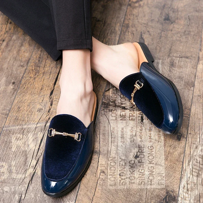 Outdoor Men Breathable Half Shoes for Men Slide Slipper Brand Designer Italian Mens Casual Shoes Hot Sale Italian Loafers thumbnail 6