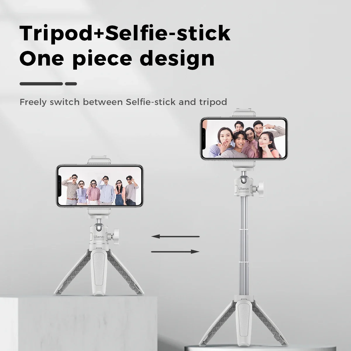 Ulanzi MT-08 Mini Tripod White Color Foldable Tripod Monopod  Mount 1/4'' Tripod Universal for DSLR Android iPhone Smartphone thumbnail 2